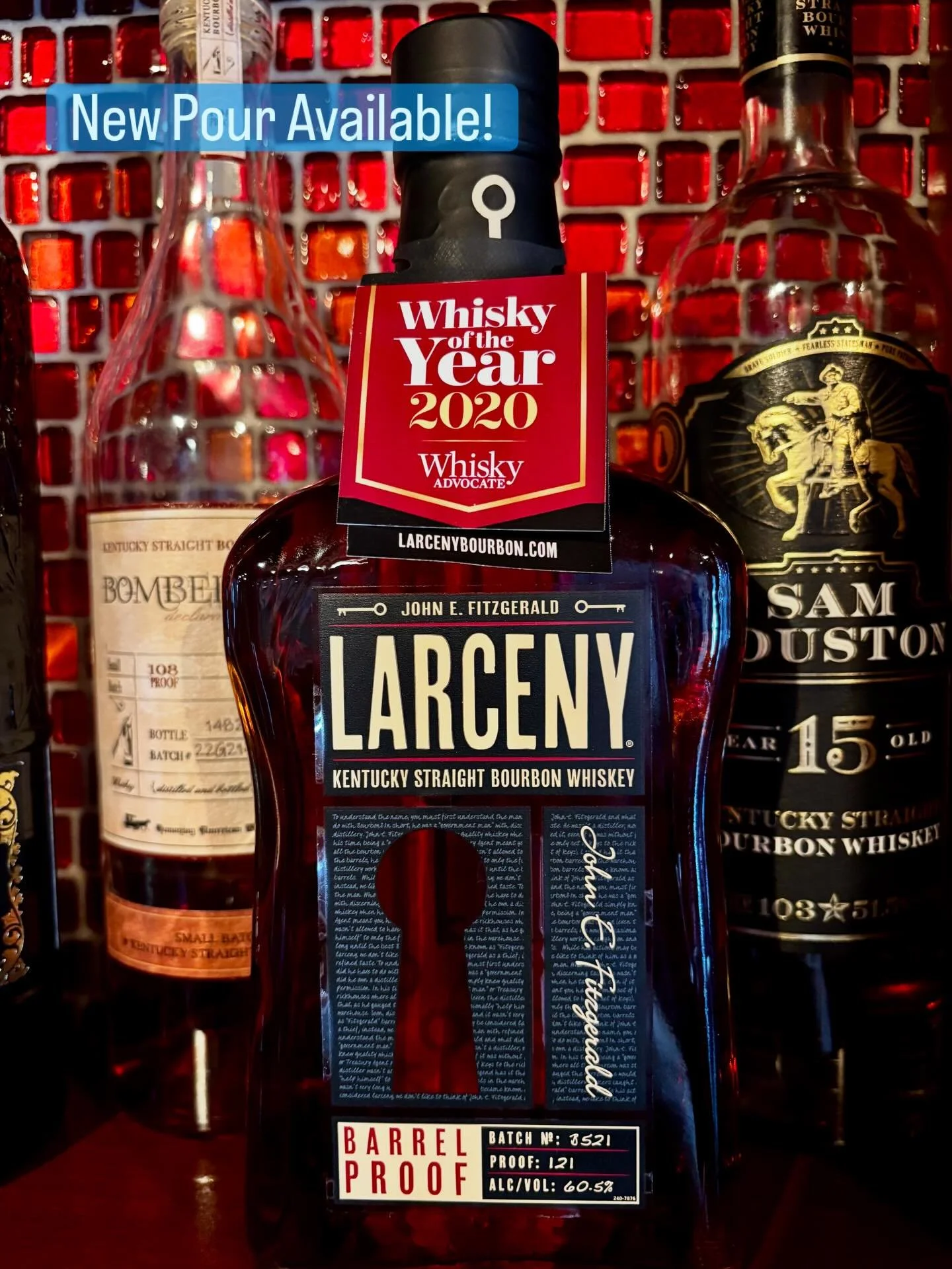 What&rsquo;s old is new!  The 2020 Release of Barrel Proof JE Fitzgerald Larceny Bourbon. Whiskey of The Year in 2020!  It&rsquo;s been waiting to make its debut and is now available.  #tiffanystapandgrill #bourbon