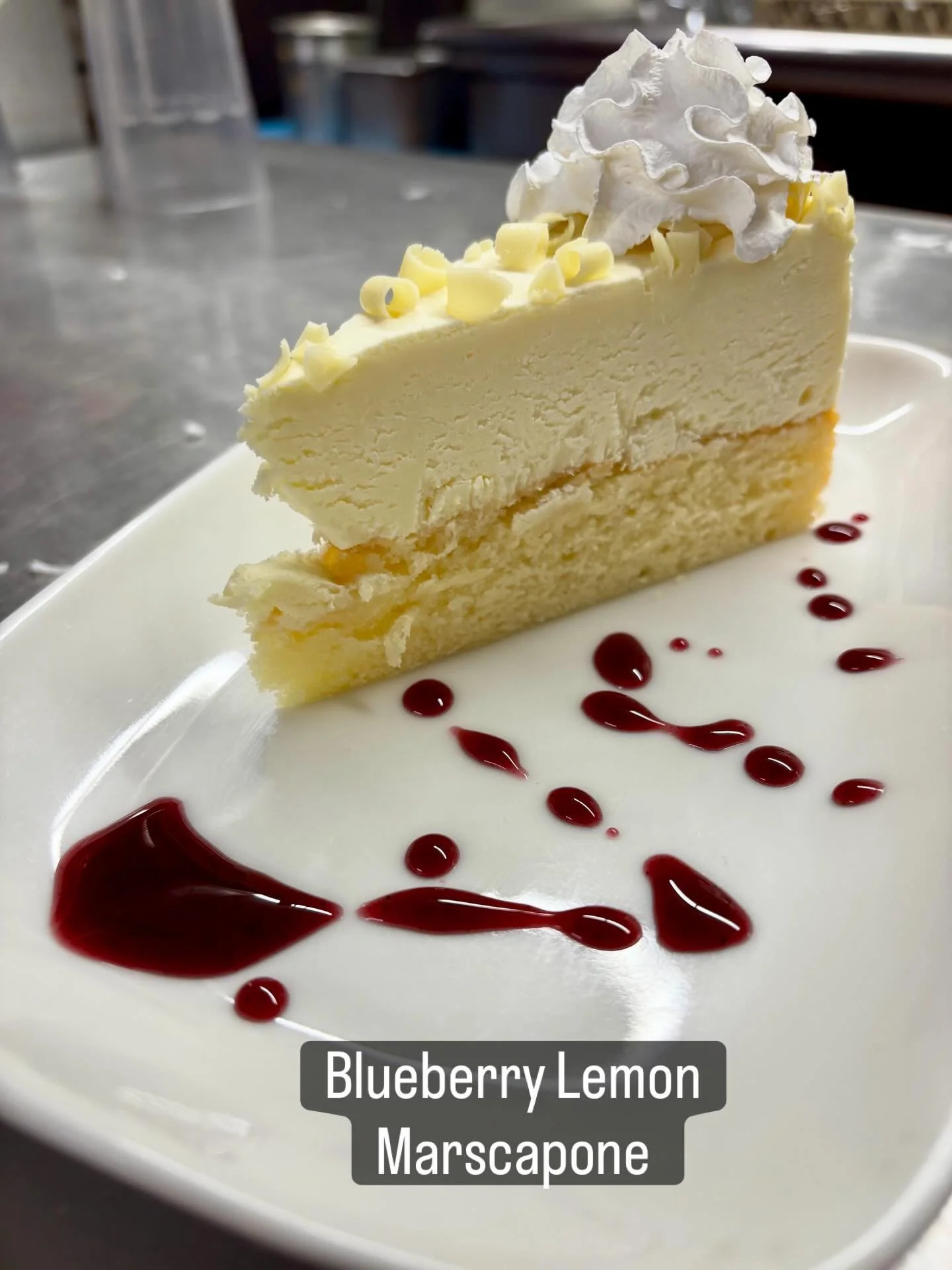 Blueberry Lemon Marscapone Torte. #tiffanystapandgrill