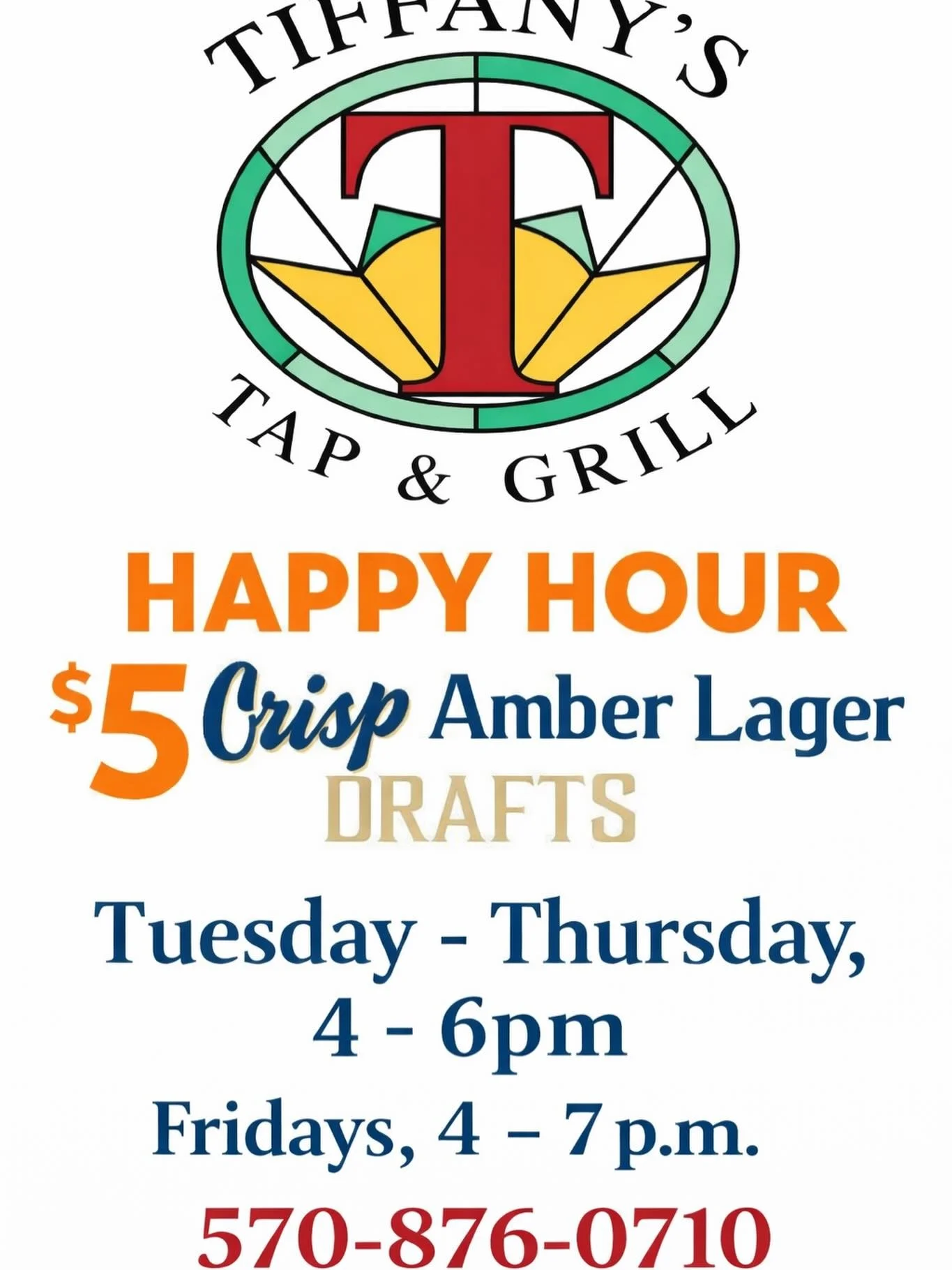 Discounted Appetizers!  Menu on website.  #tiffanystapandgrill