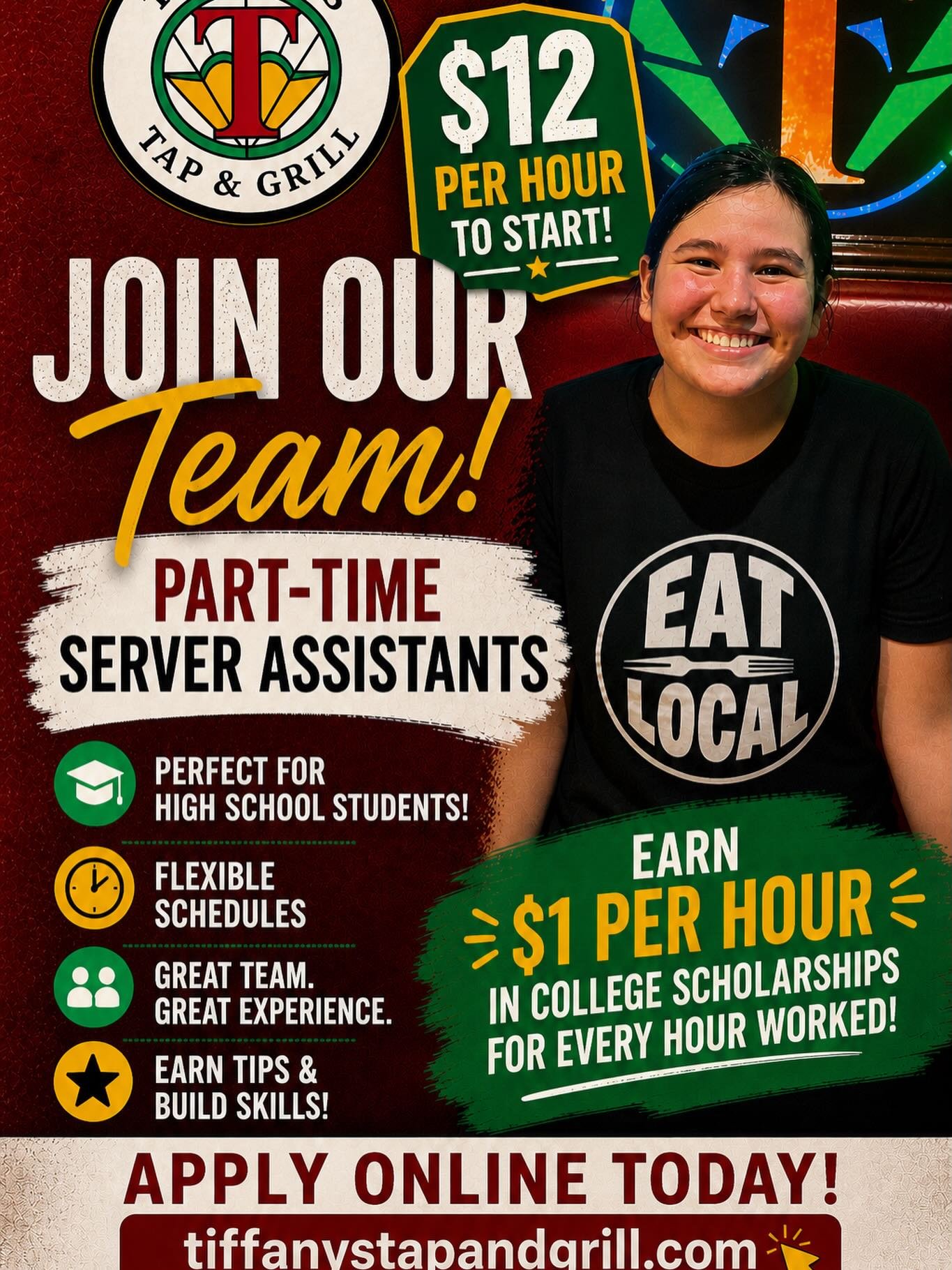 High School Students!  Over $20,000 in scholarships have been awarded to our employees!  Earn $12 per hour to start &amp; $1 per hour for each hour towards your scholarship!  You can apply online through our website or in person for an immediate inte