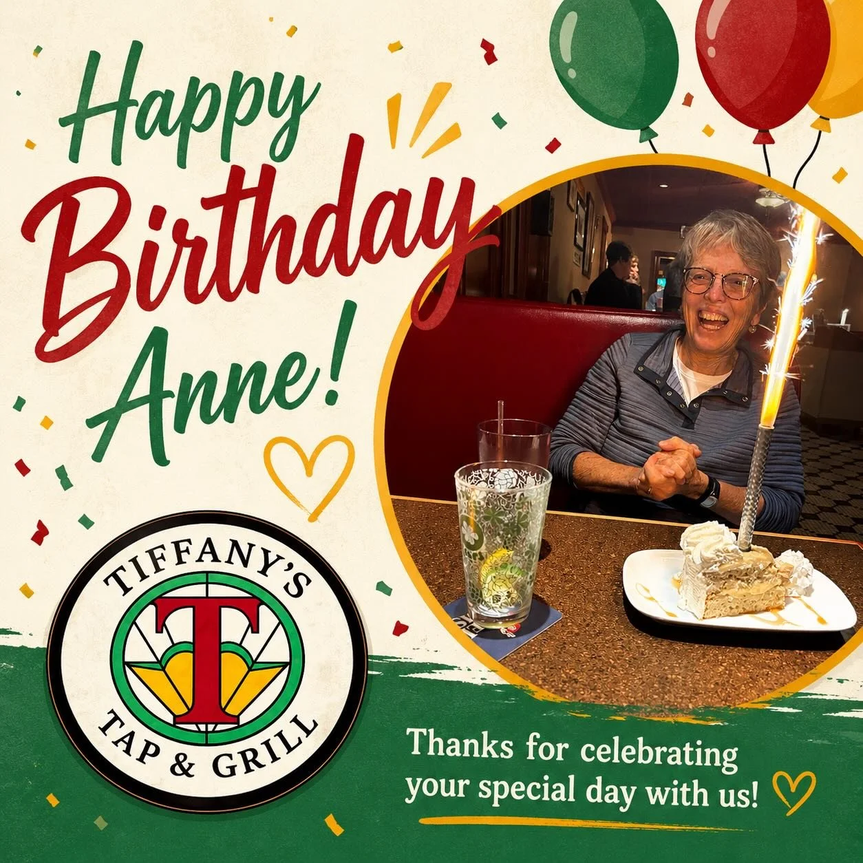 Happy Birthday to one of our favorite guests!  #tiffanystapandgrill