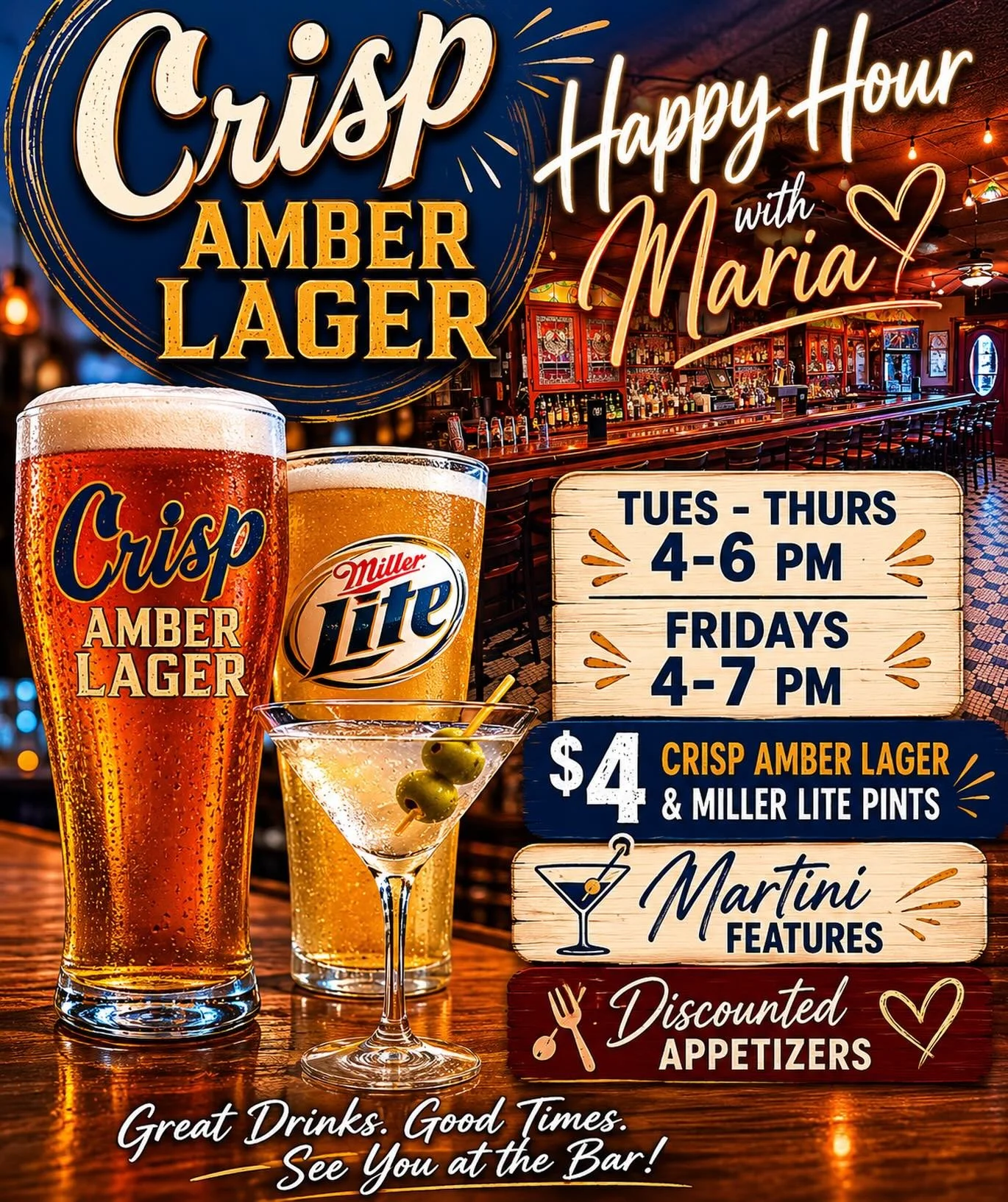 Appetizer &amp; Food Specials as well!  #tiffanystapandgrill