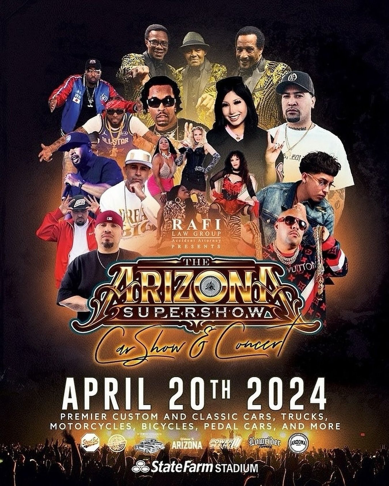 @RafiLawGroup Presents The 2024 #ArizonaSuperShow! Saturday, April 20th At @StateFarmStadium #AZSuper24 #RafiLawGroup