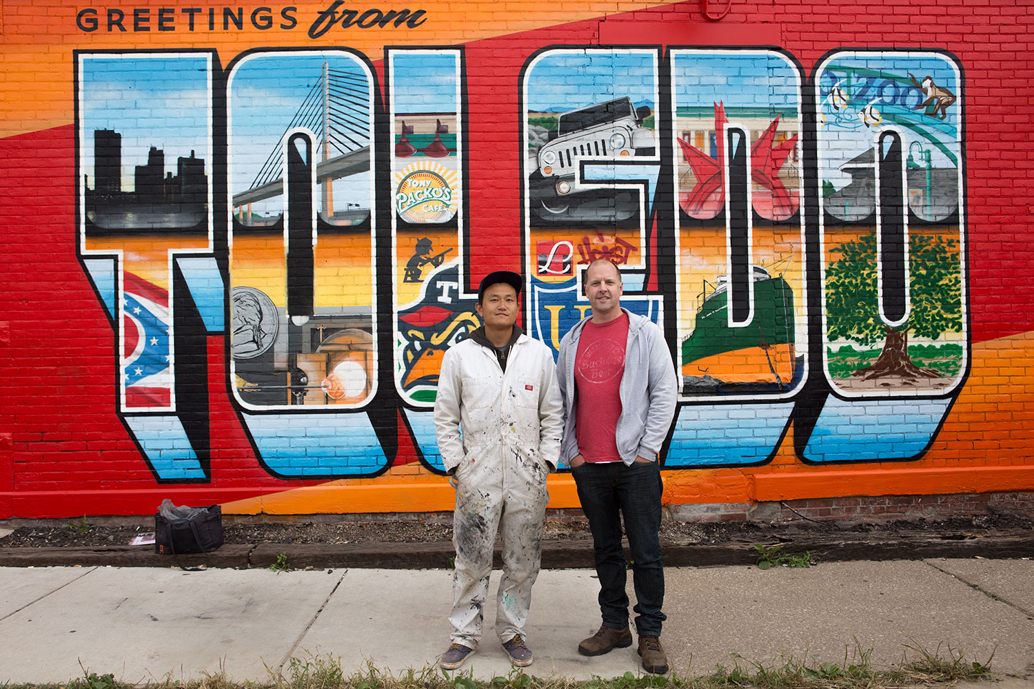 Greetings From Toledo (2015) Mural by Victor Ving & Lisa Beggs