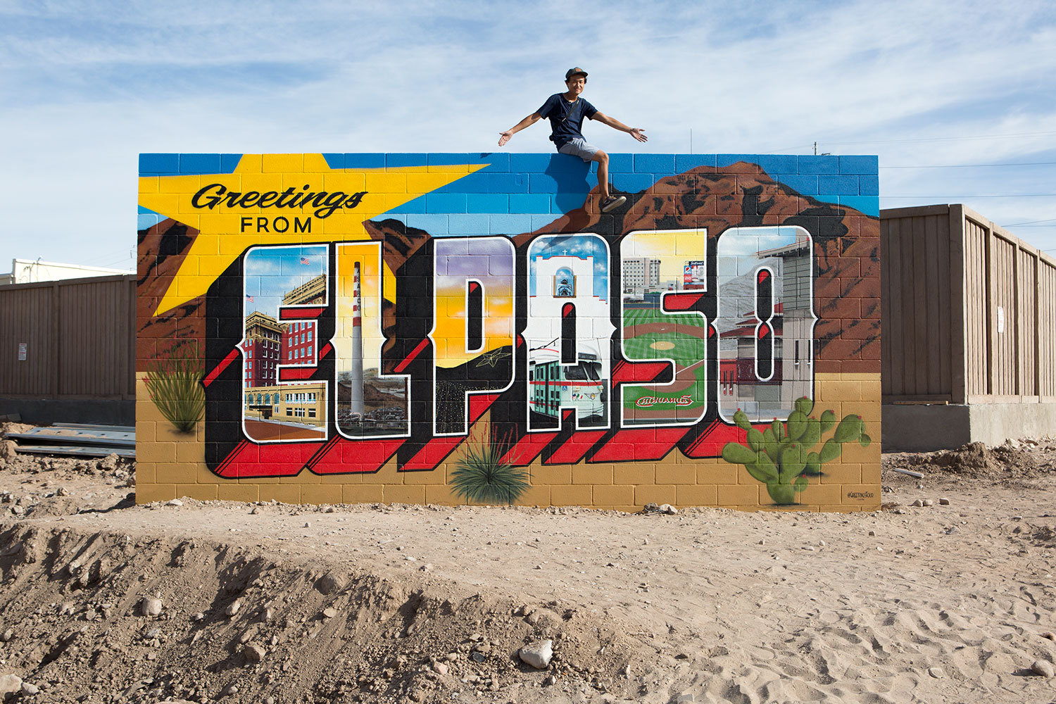Greetings From El Paso Mural In Tx Texas Welcome To El Paso Sign Painting Greetings Tour Postcard Mural Artists