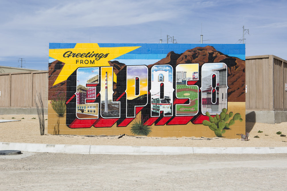 Greetings From El Paso Mural In Tx Texas Welcome To El Paso Sign Painting Greetings Tour Postcard Mural Artists