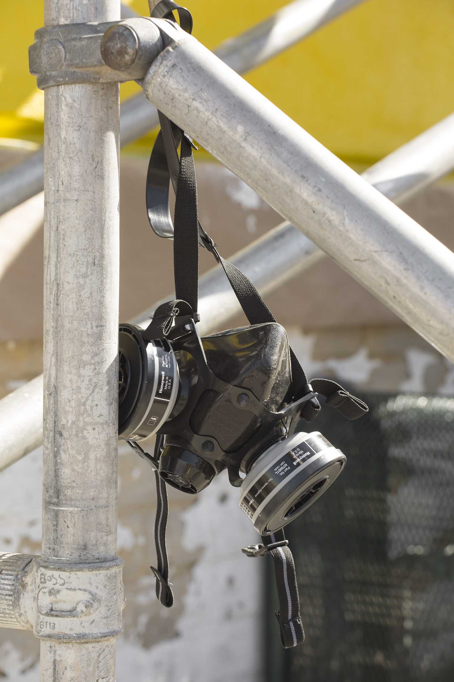 Respirator Mask on Scaffolding