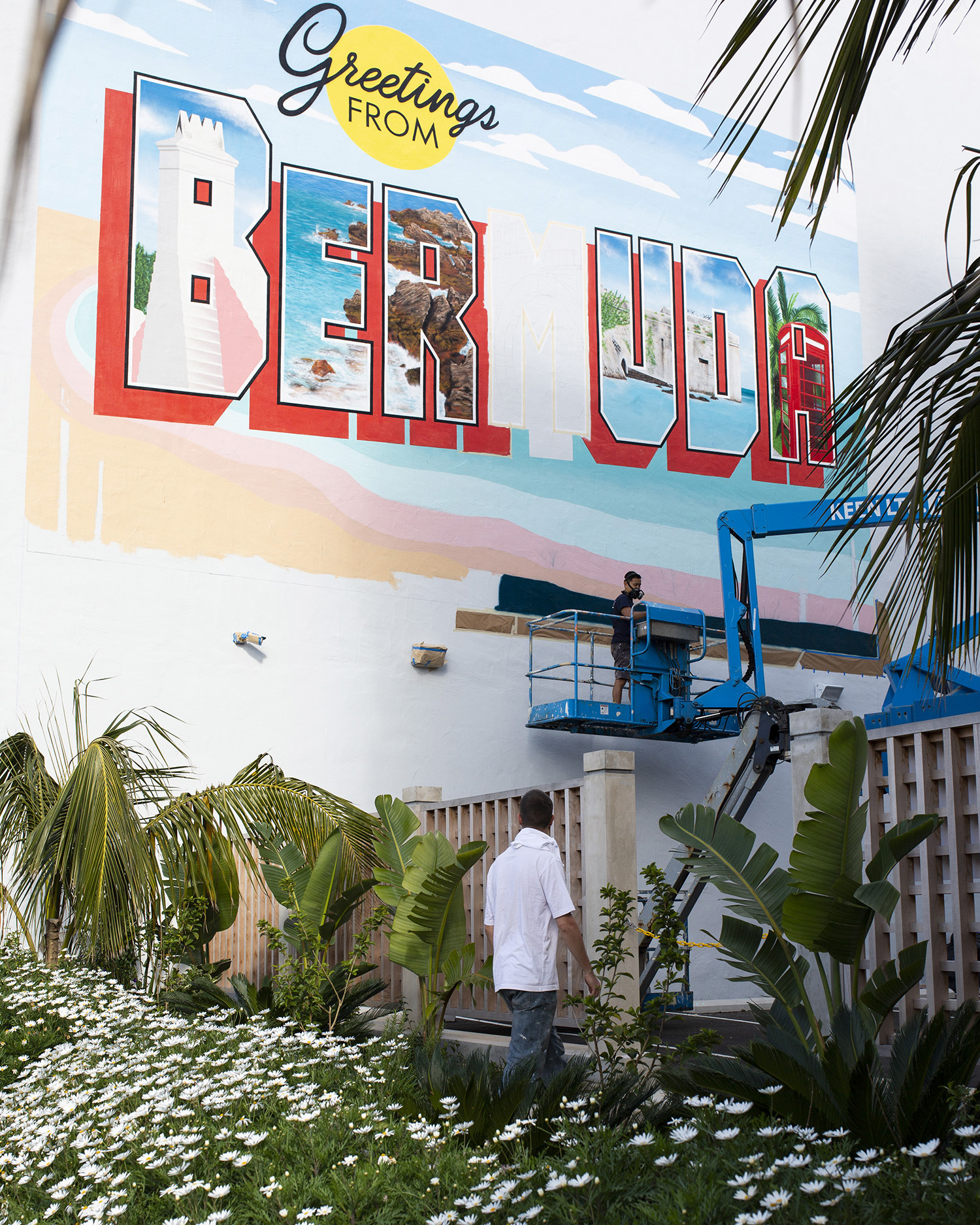 Greetings from Bermuda Mural Welcome Sign - WIP