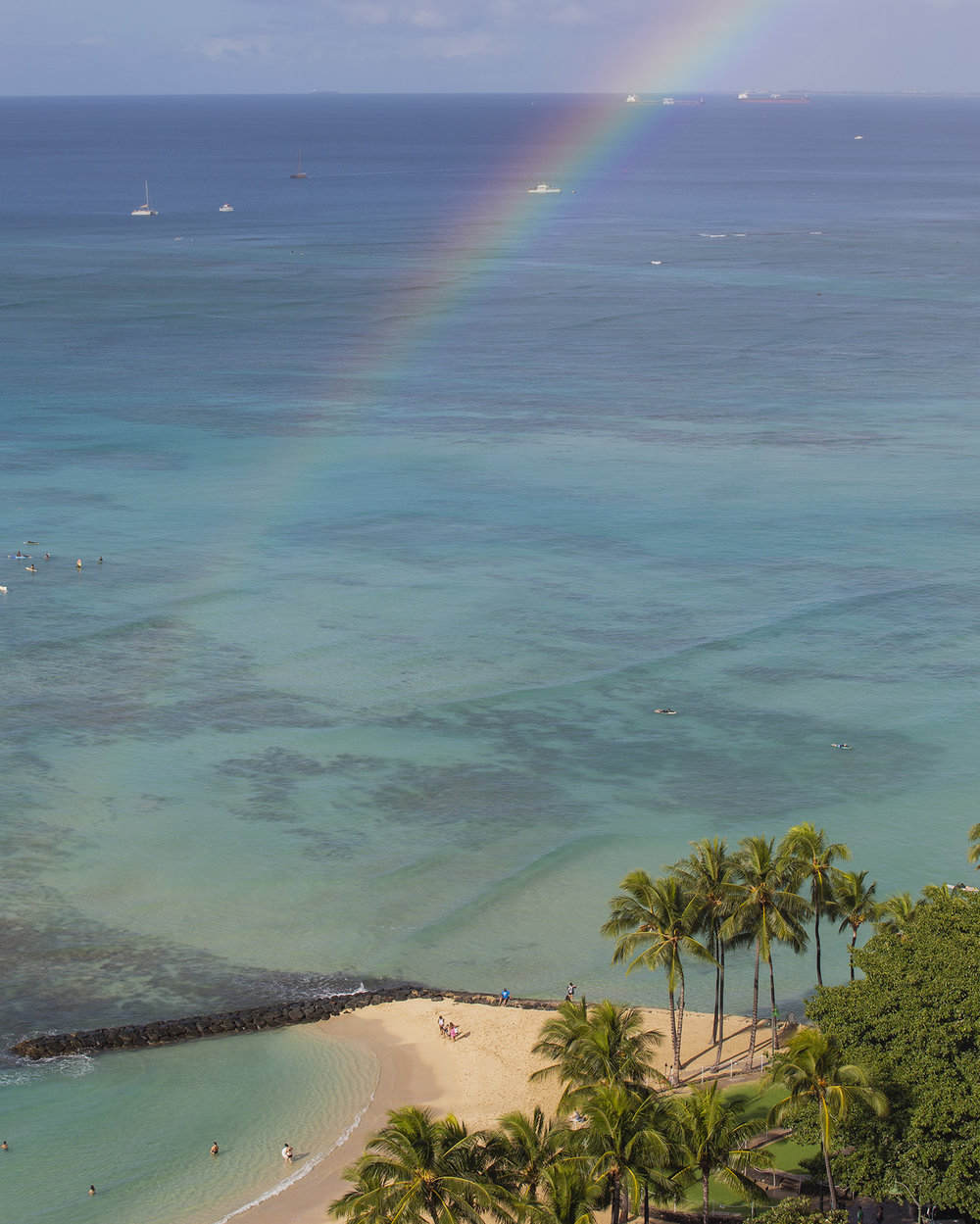 Rainbow Waikiki Waters Ocean Photos Lisa Beggs