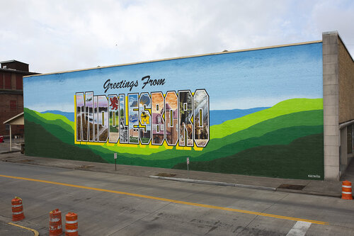 Greetings from Louisville Mural in KY  Welcome Louisville Sign Art in  Kentucky — Greetings Tour - Postcard Mural Artists