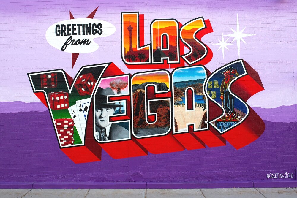 Las Vegas Sign Greeting Card by Az Jackson