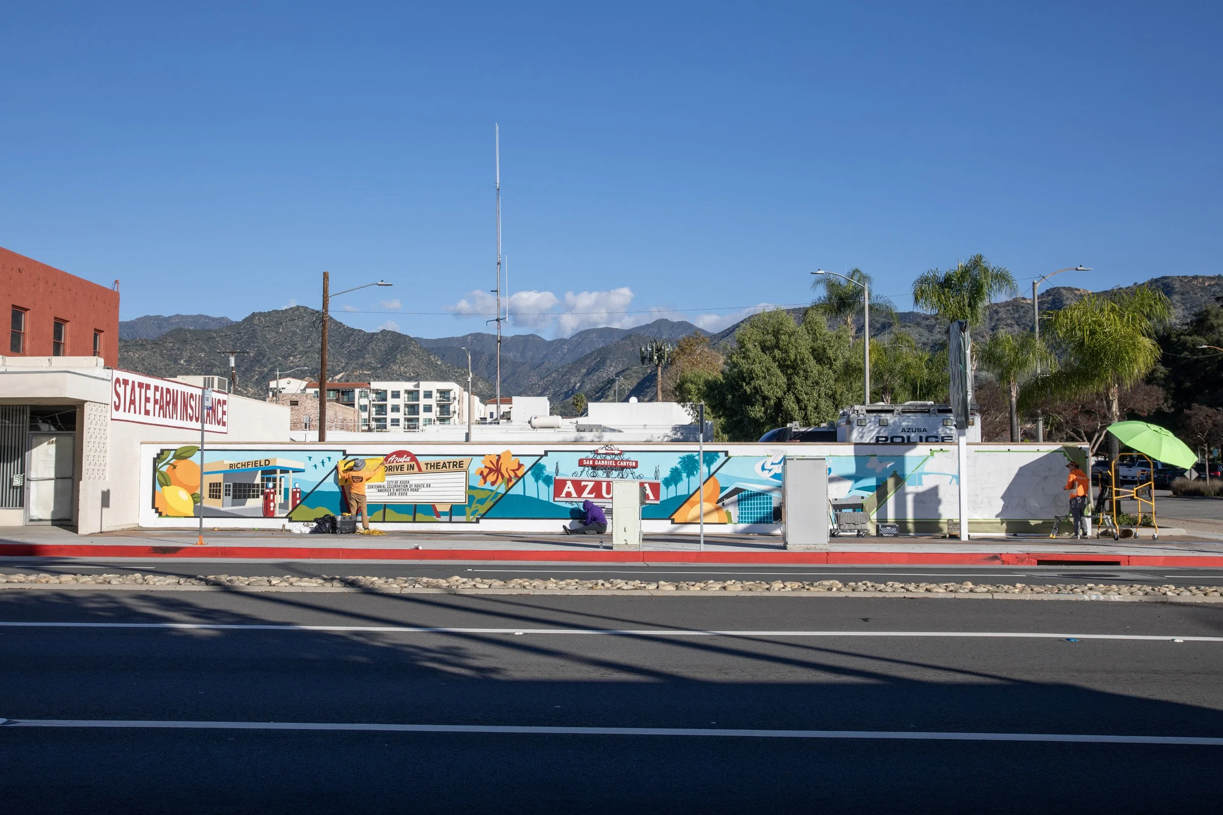 Azusa Mural WIP Victor Ving SGV