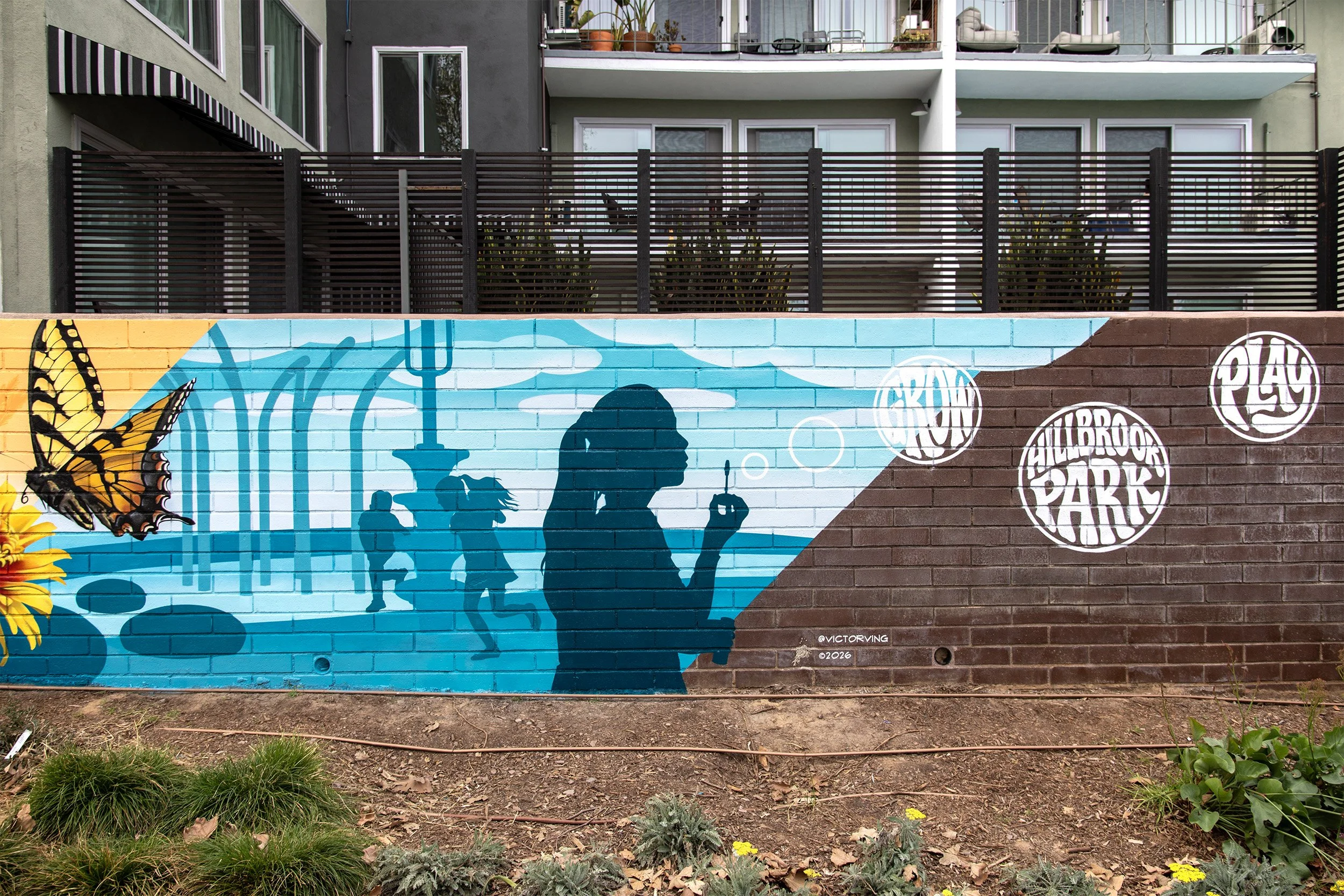 Girl Blowing Bubbles Signal Hill Mural