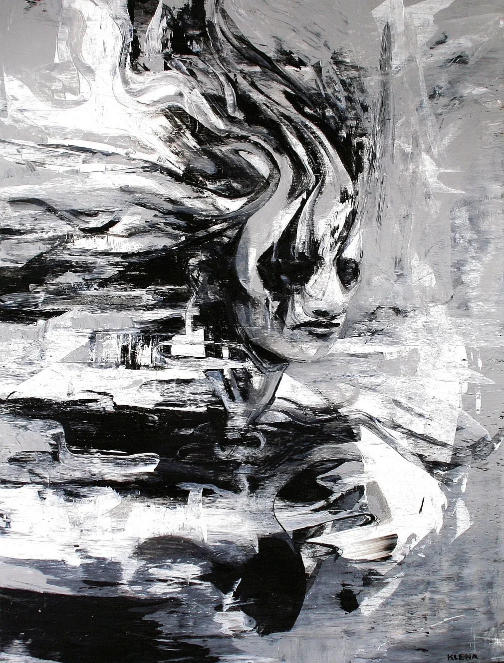 Feminine Frustration Latex on Wood 18 x 24