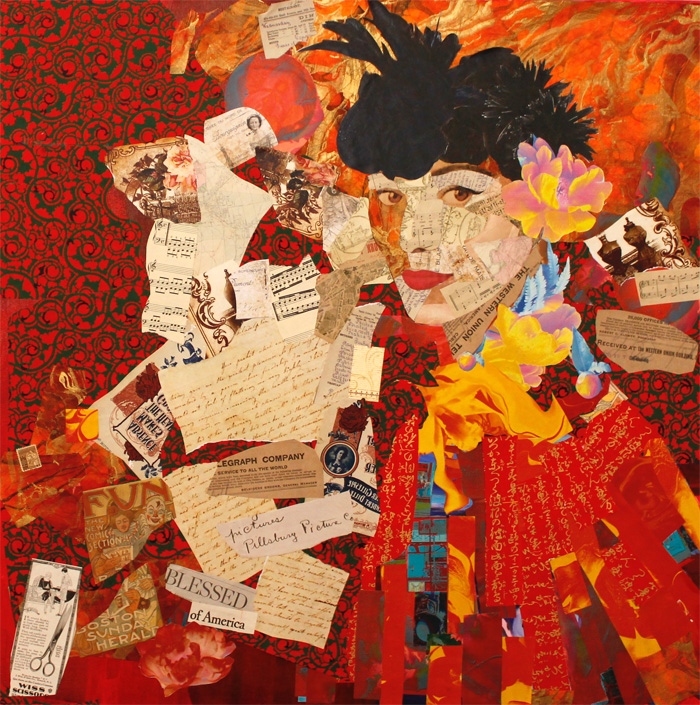 Leah Dockrill A Woman Of Influence Mixed Media Collage 30 x 30