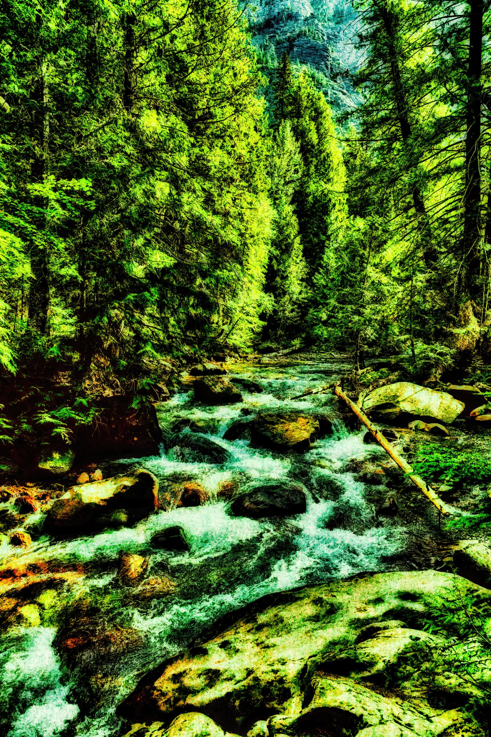 Block_Bruce_Avalanche_Creek_in_Glacier_National_Park_with_sand_texture_digital_print_on_acrylic_30x20_.jpg
