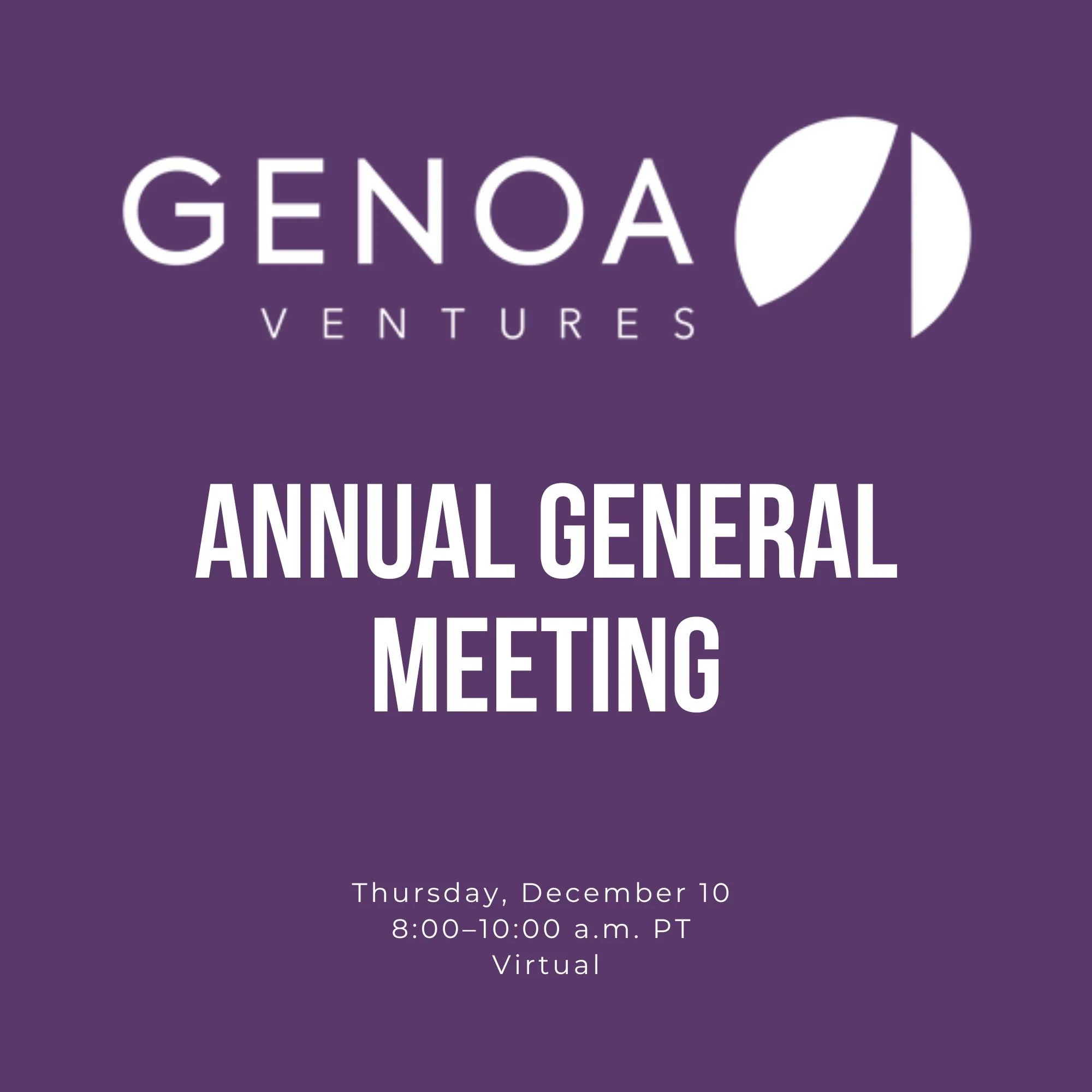 2026 Genoa Ventures AGM