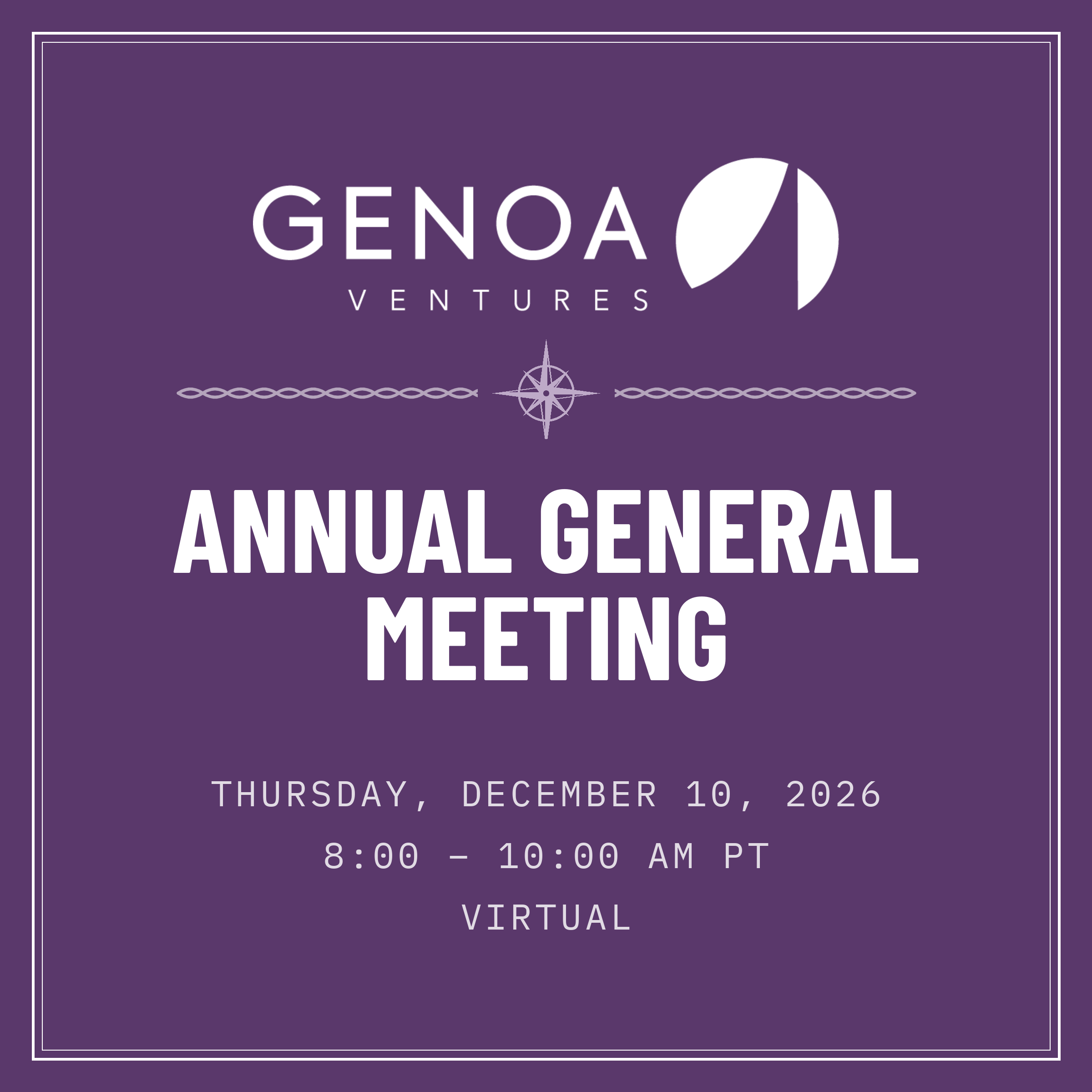 Genoa Ventures Annual General Meeting