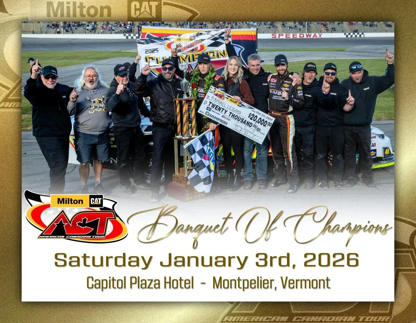 Up Next:

🏆2025 @milton_cat American-Canadian Tour Banquet Of Champions🏆

Saturday January 3rd, 2026, at the Capitol Plaza Hotel in Montpelier, Vermont 

5pm: Doors Open - Social Hour
6pm: Dinner
7pm: Awards Presentation
To Follow: Dancing &amp; Ce