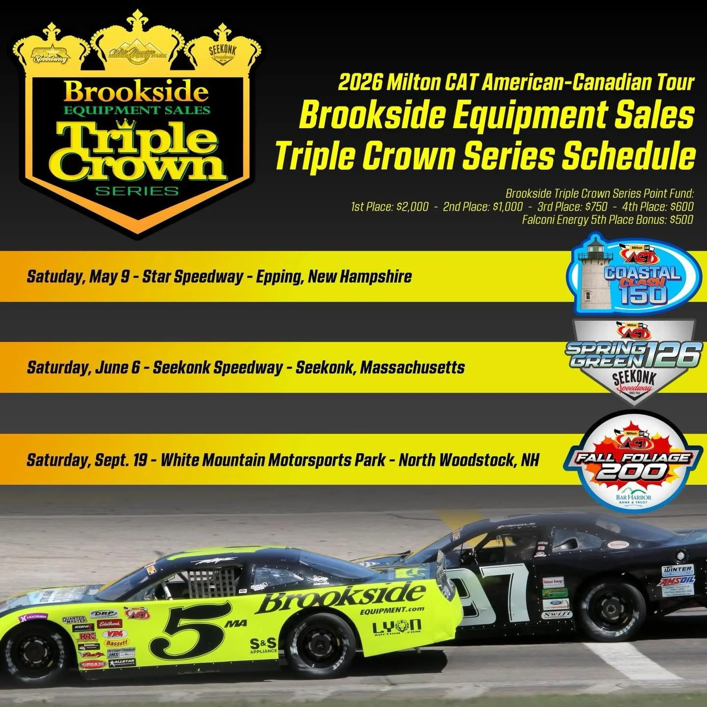 2026 Brookside Equipment Sales American-Canadian Tour Triple Crown Schedule!