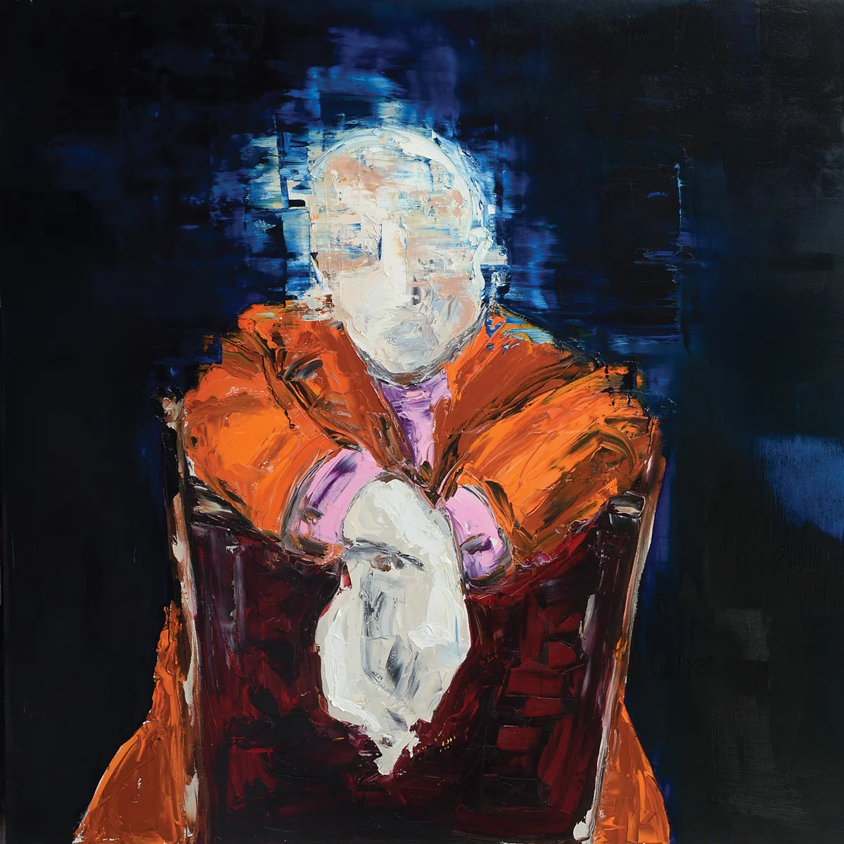 The conversation , 2017 Oil on canvas 72 x 72 inches (183 x 183 cm)