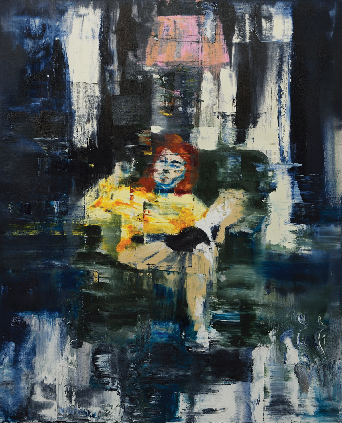 The smoker , 2017 Oil on canvas 60 x 48 inches (152 x 122 cm)