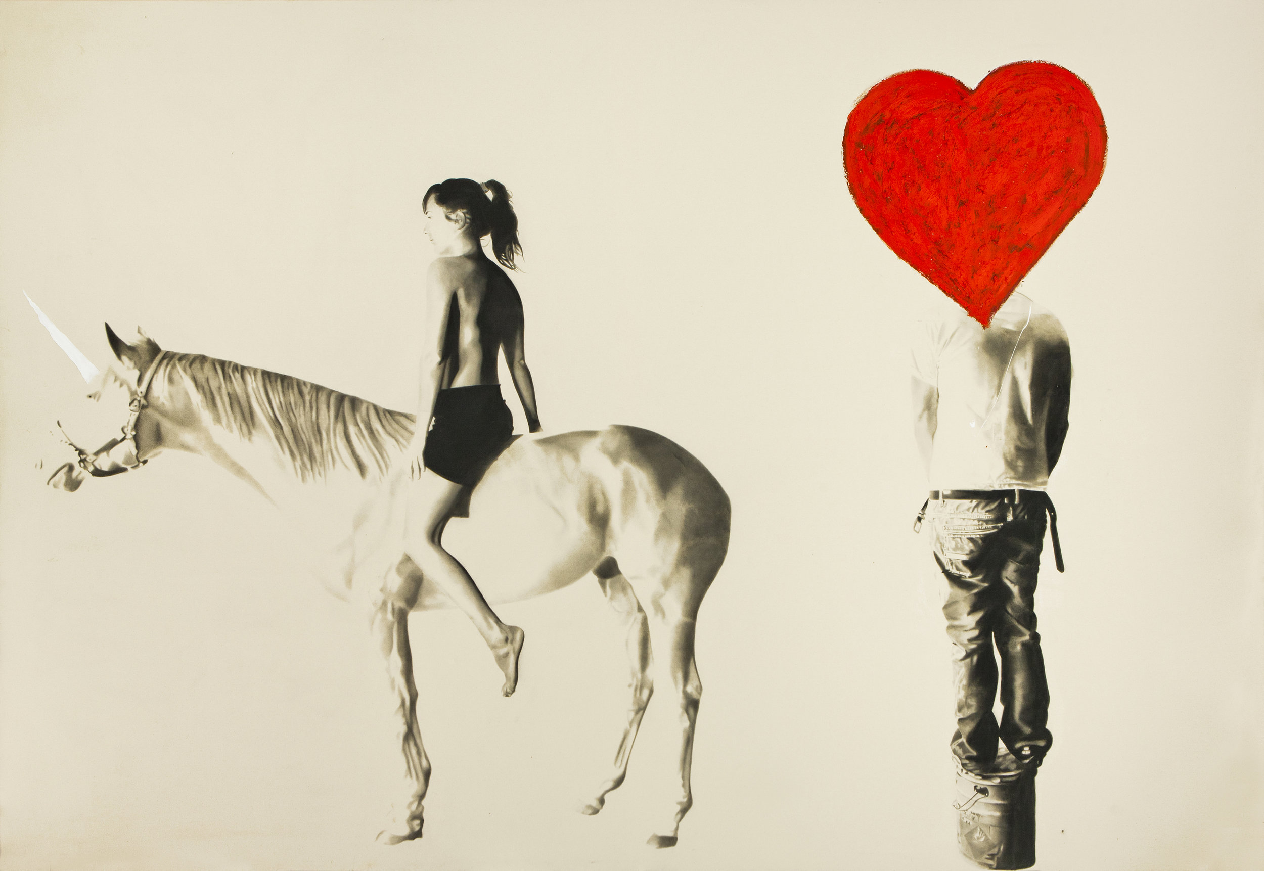   My little Pony (Jim Dine Head) , 2012, Huile et fusain.&nbsp; 