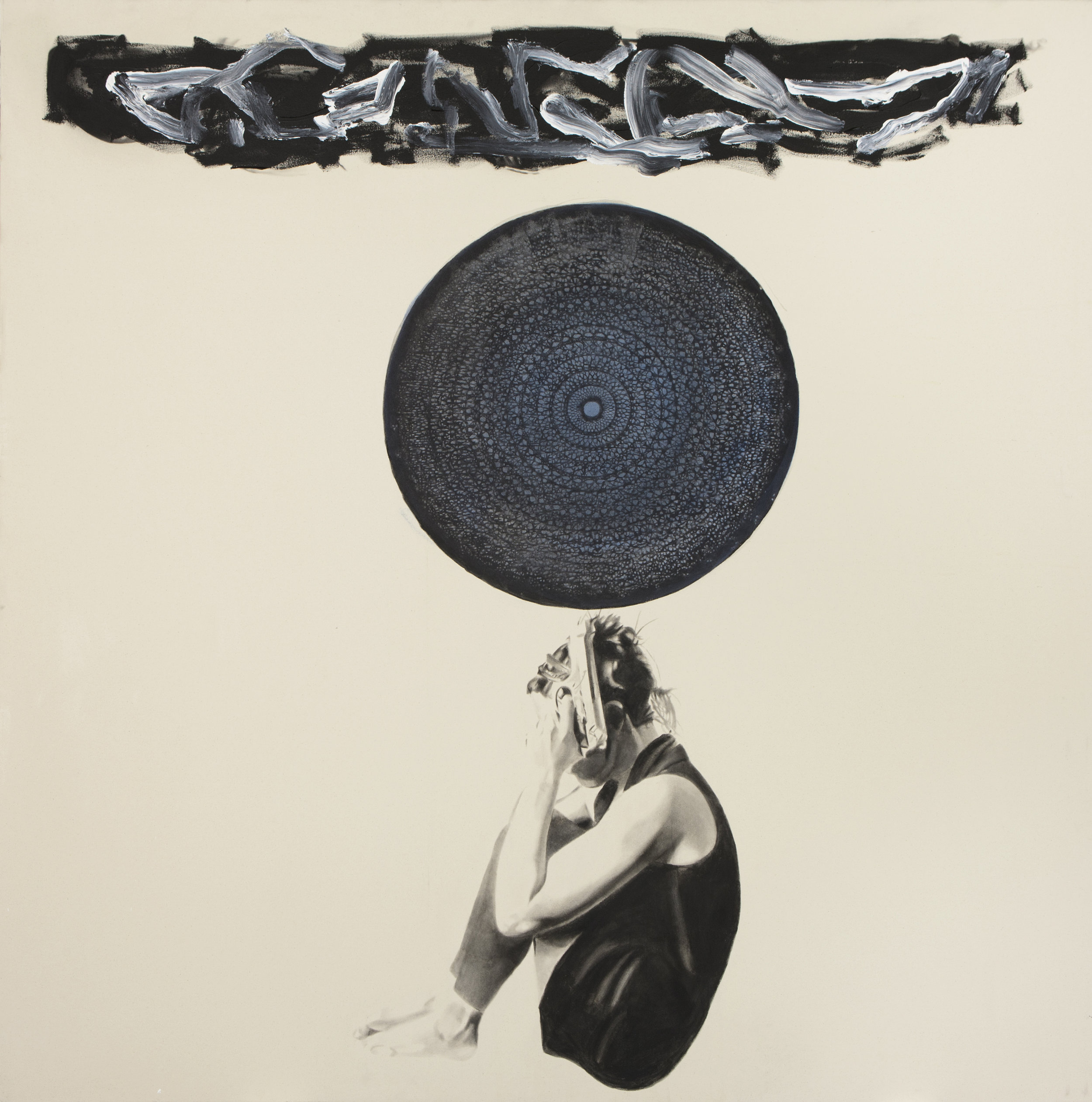 Blue Karma , 2012. Huile et fusain. 