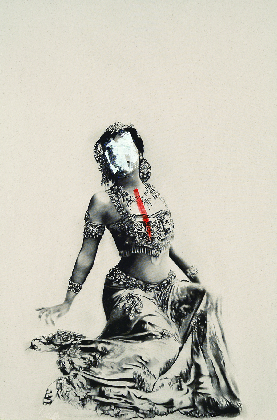   Mata Hari , 2010. Huile et fusain sur toile.&nbsp; 