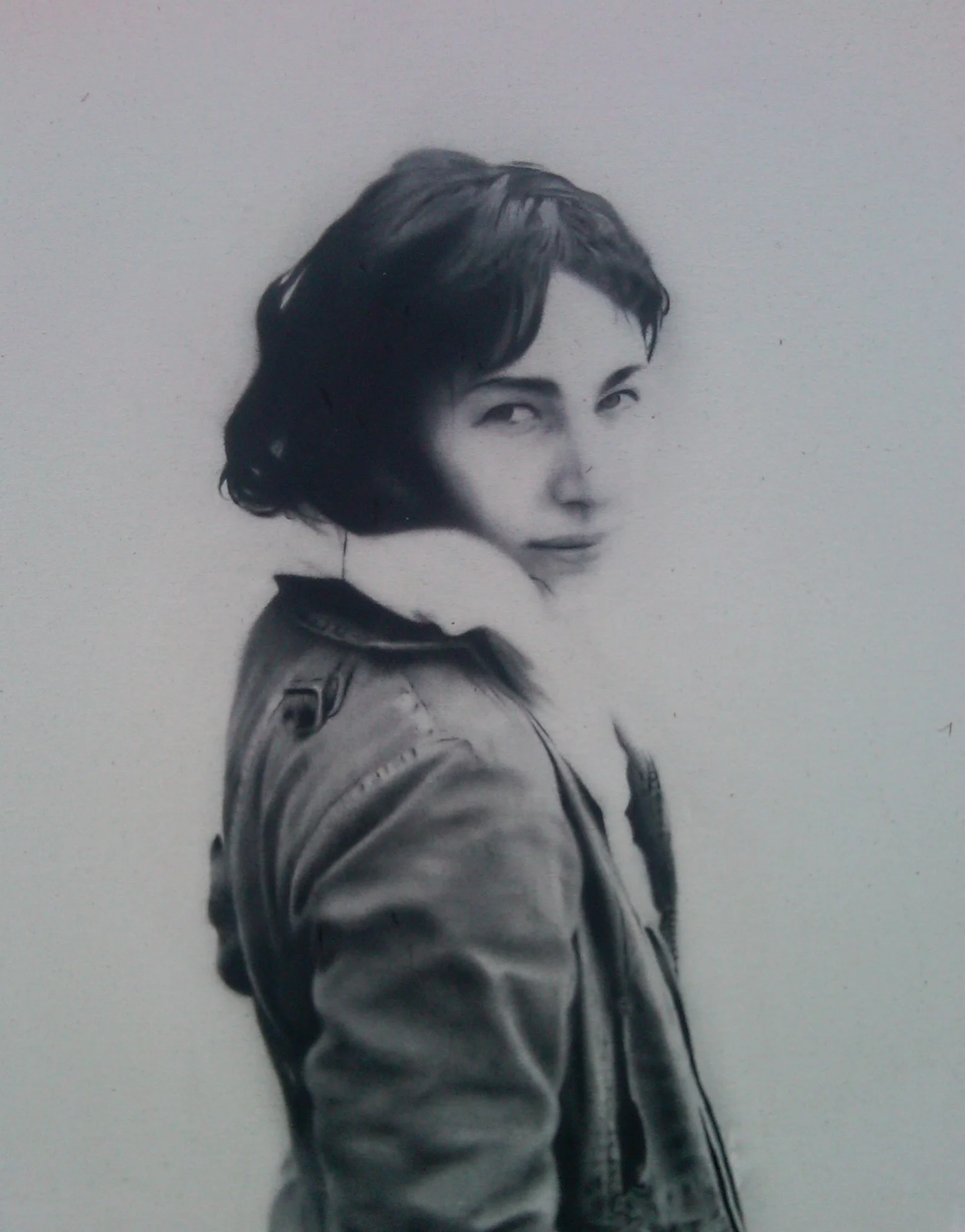 Portrait S ., 2011. Huile et fusain sur toile. 36 x 24 pouces. 
