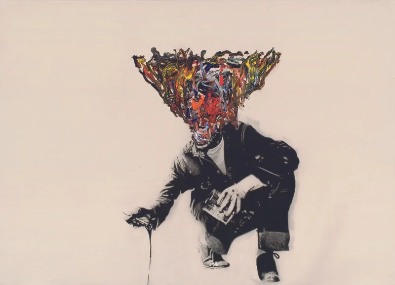 Autoportrait (Pollock) , 2009. Huile et fusain sur toile. 150 x 120 cm. 