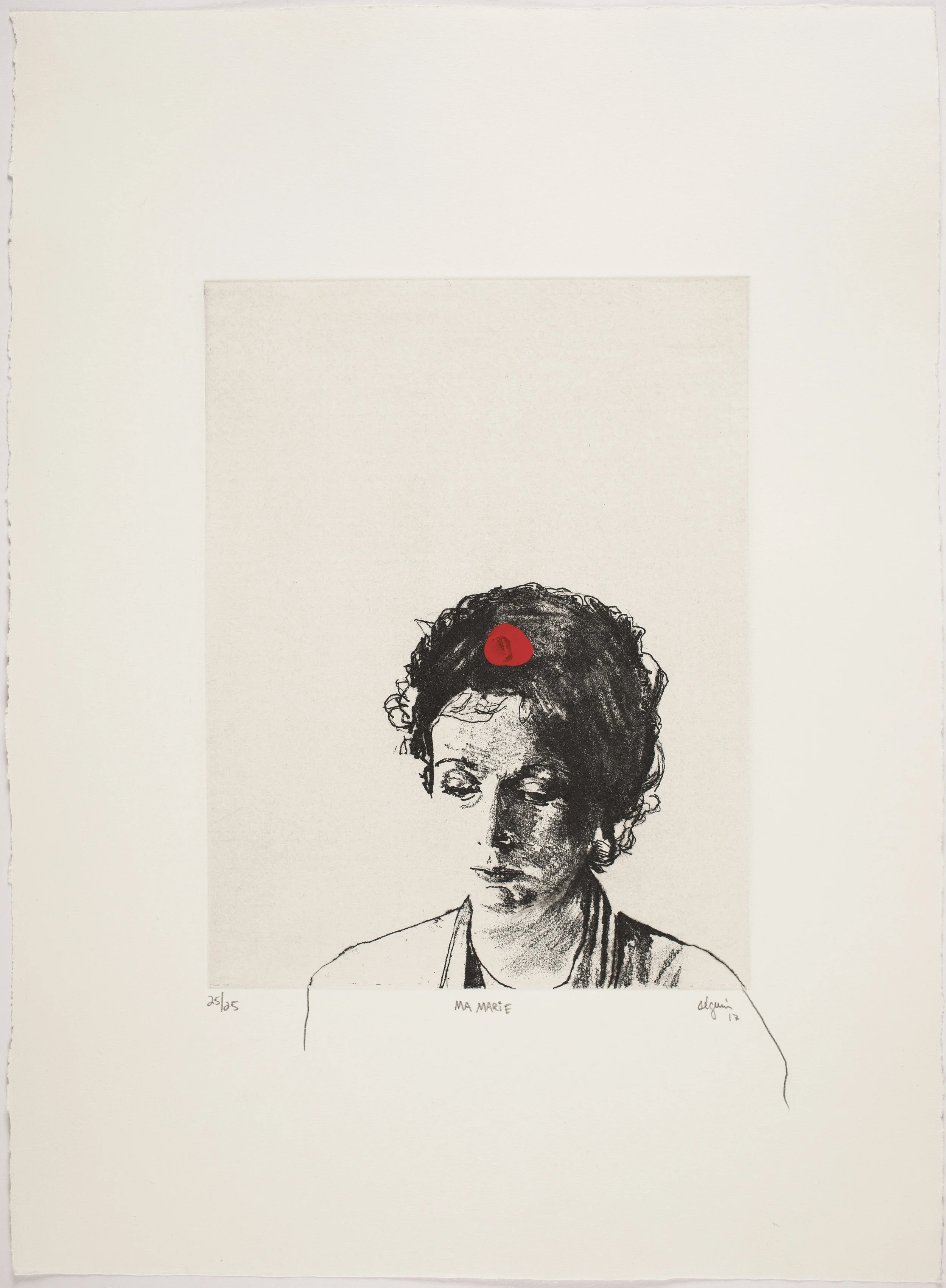 Ma Marie, 2017. Eau-forte rehaussée à l'acrylique. Édition de 25. 