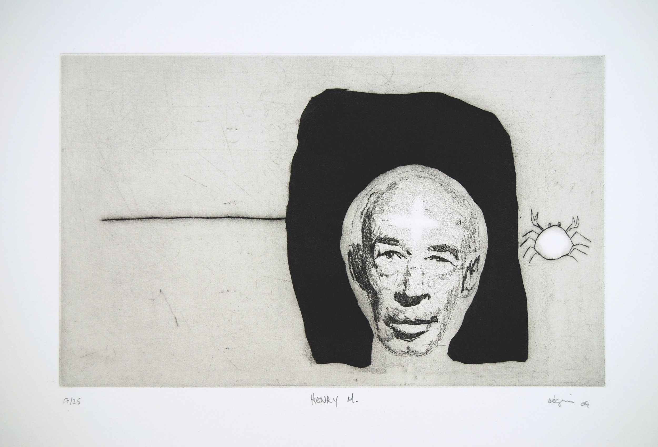   Henry Miller , 2012. Eau-forte rehaussée à la main. Édition de 25.&nbsp; 