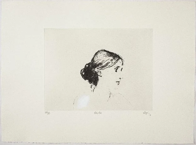Virginia Woolf, 2017. Eau-forte rehaussée à l'acrylique. Édition de 25. 