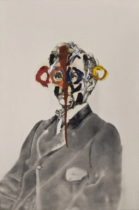 John W Booth 2 , 2011. Huile et fusain sur toile.