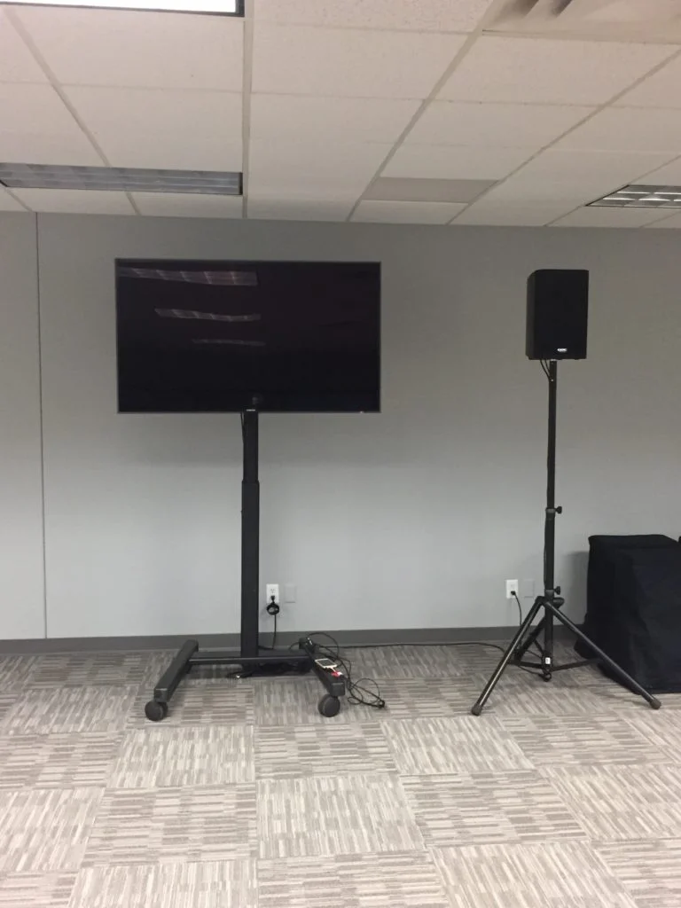 Monitor and Powered Speaker at the Braemar Office Park Building in Edina