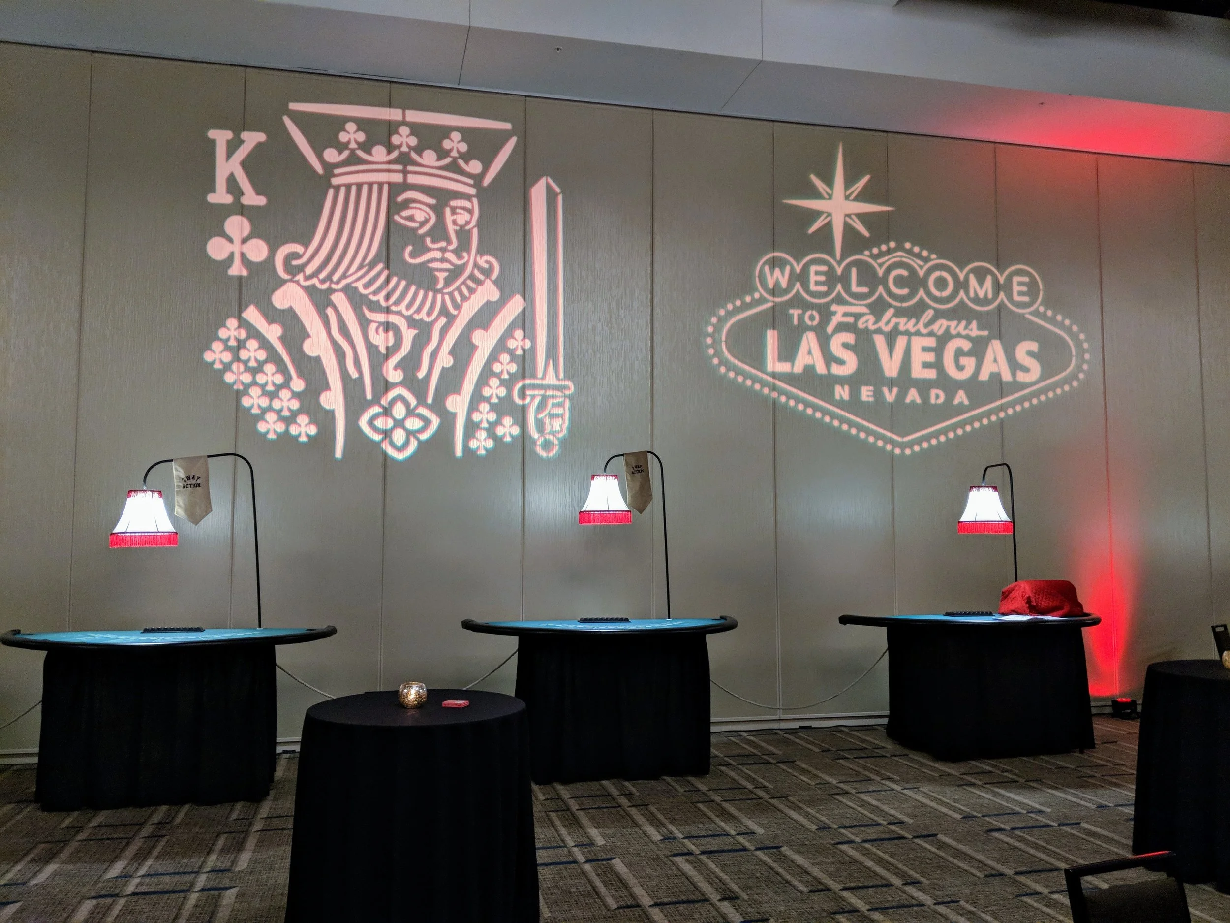 Picture of AV for You gobo set up at JW Marriott in Mall of America.