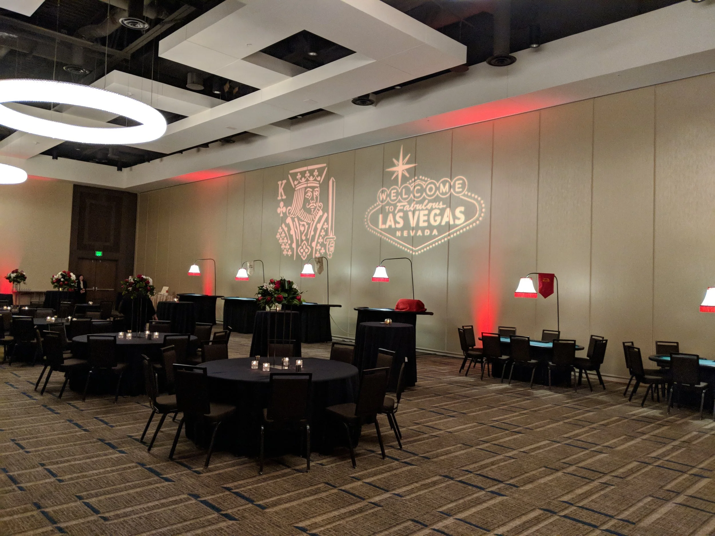 Picture of AV for You gobo set up at JW Marriott in Mall of America.