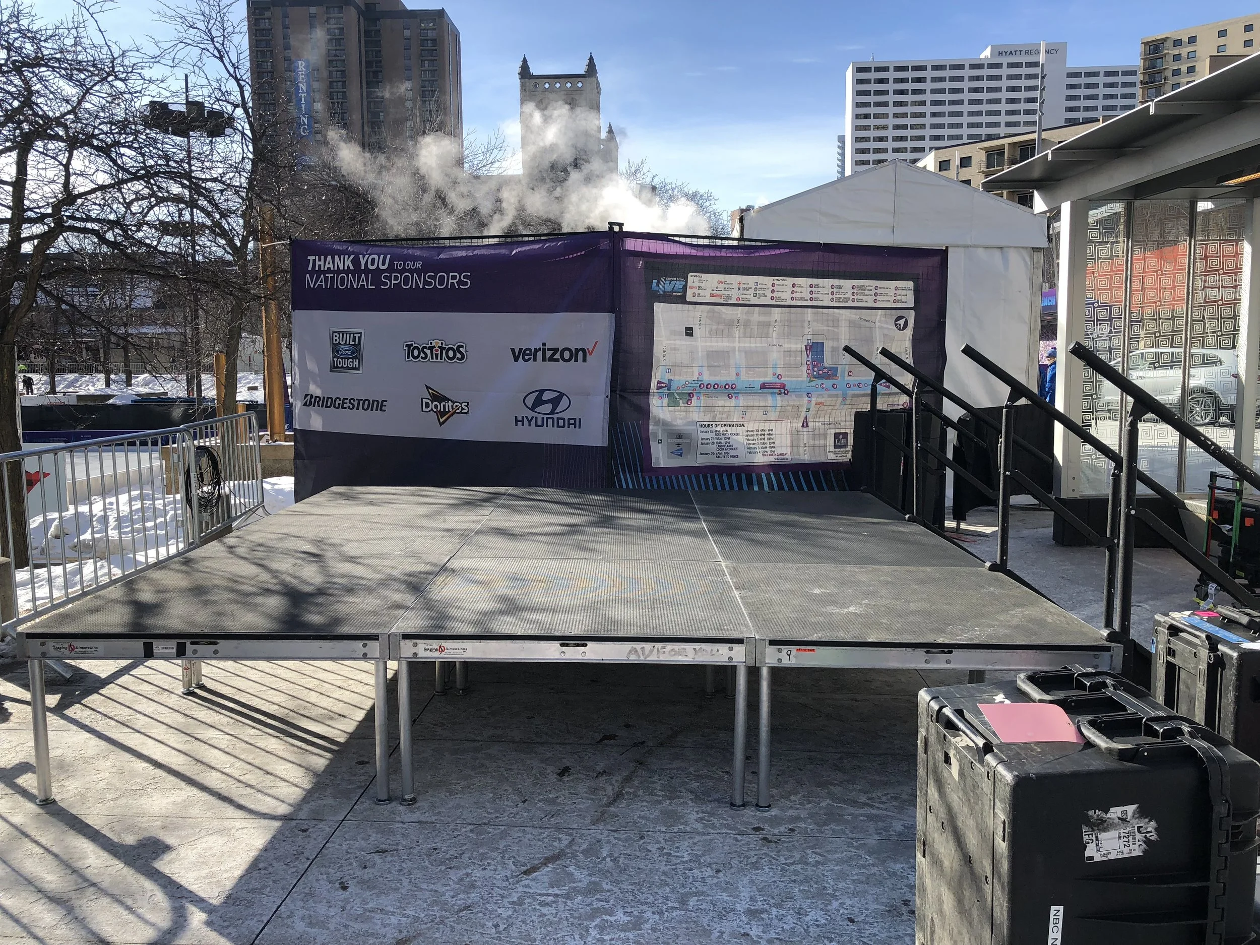 Picture of AV for You stage deck rental at Nicollet Mall