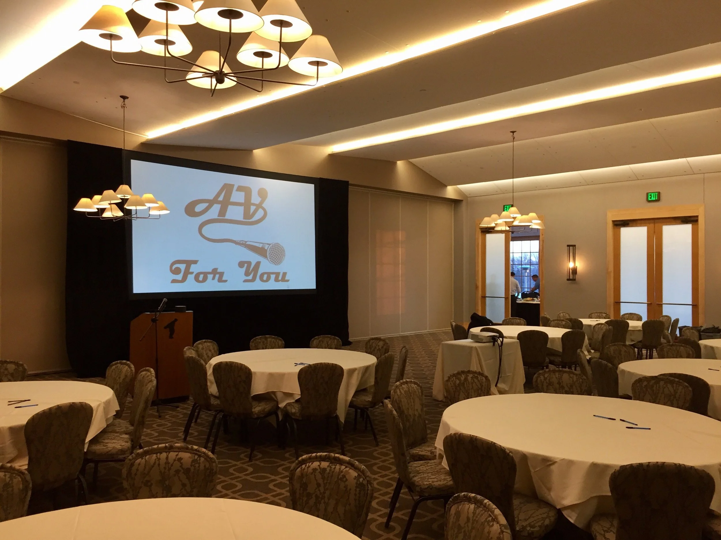 Picture of AV for You projector and screen rental at Hazeltine National Golf Club in Chaska