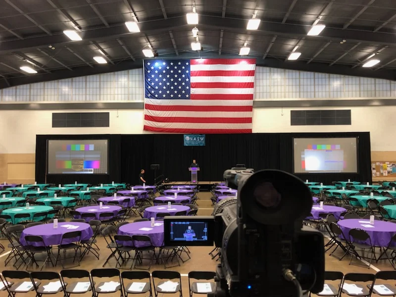 Picture of AV for You's AV rental equipment at the Cedar Street Armory in St Paul