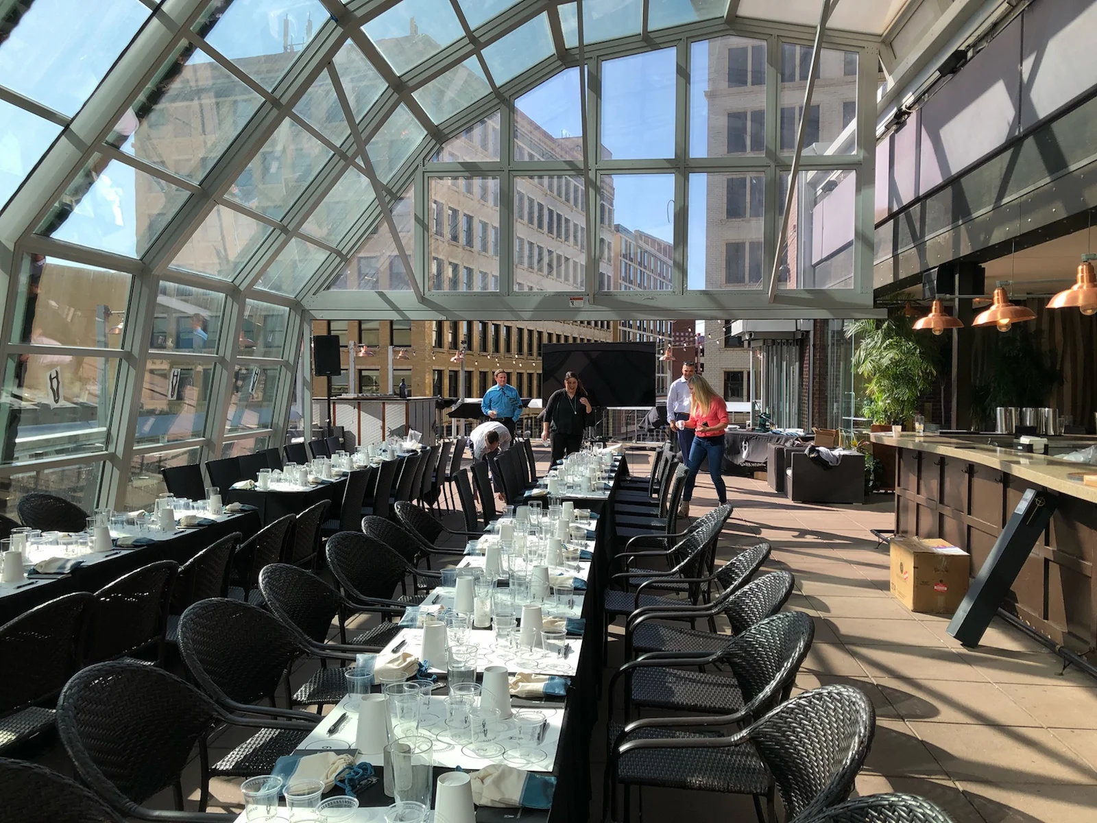 Picture of AV for You PA System and TV rental equipment at Union Rooftop in Minneapolis