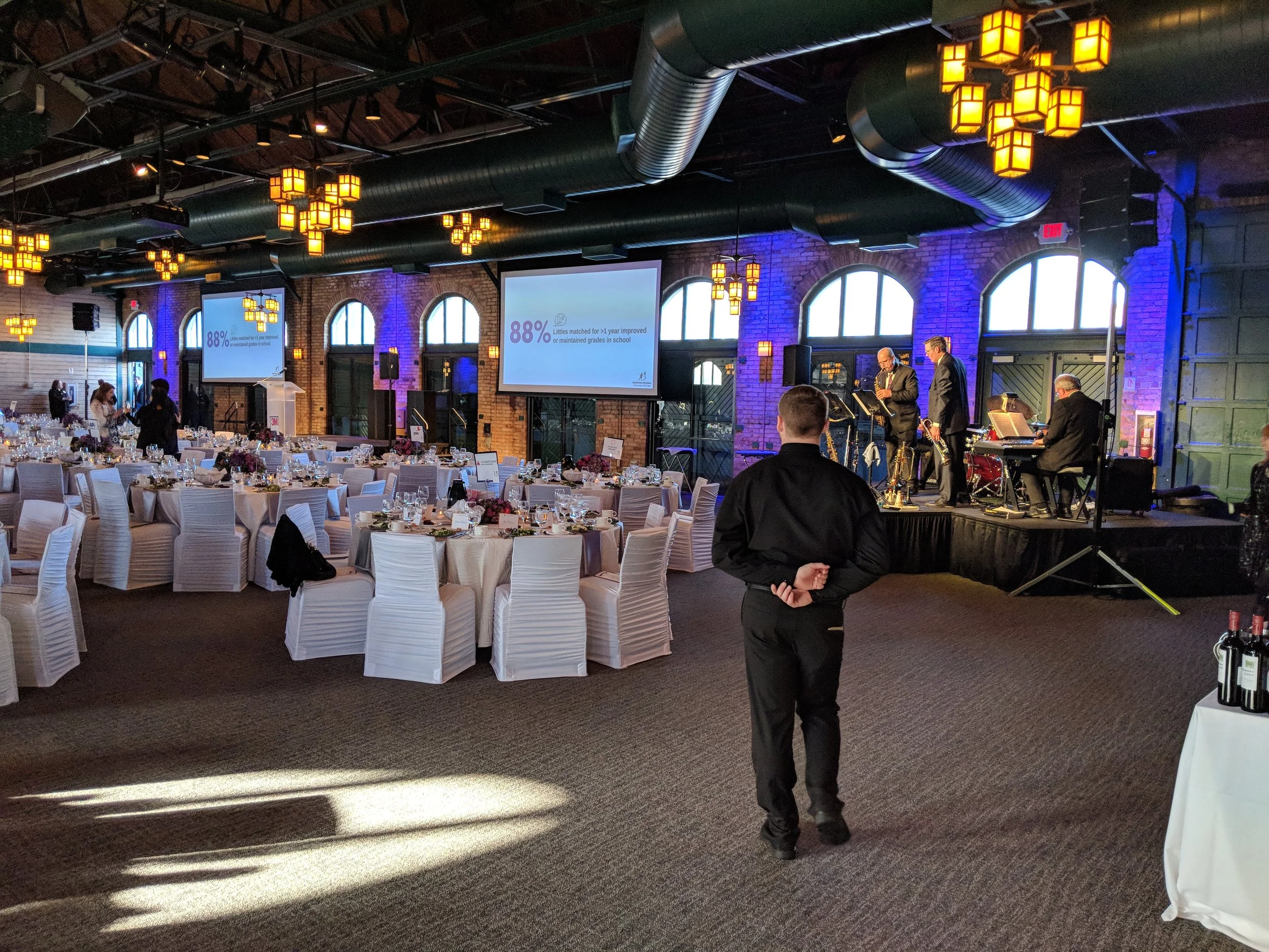 Picture of AV for You rental equipment at the Nicollet Island Pavilion in Minneapolis