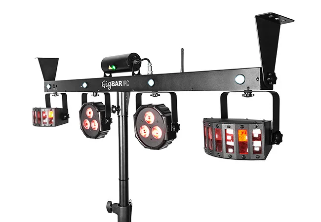 $100 DJ Gigbar Dance Floor Lighting 2 LED Lights, 2 Derby Lights, Laser and Strobe on Stand - Client Picks Up and Drops Off