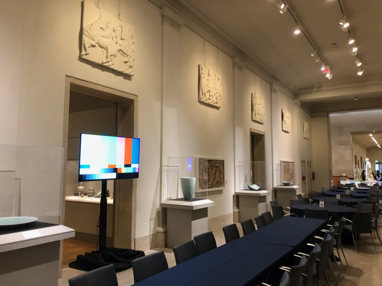 Picture of AV for You TV rental for a wedding at the Minneapolis Institute of Arts