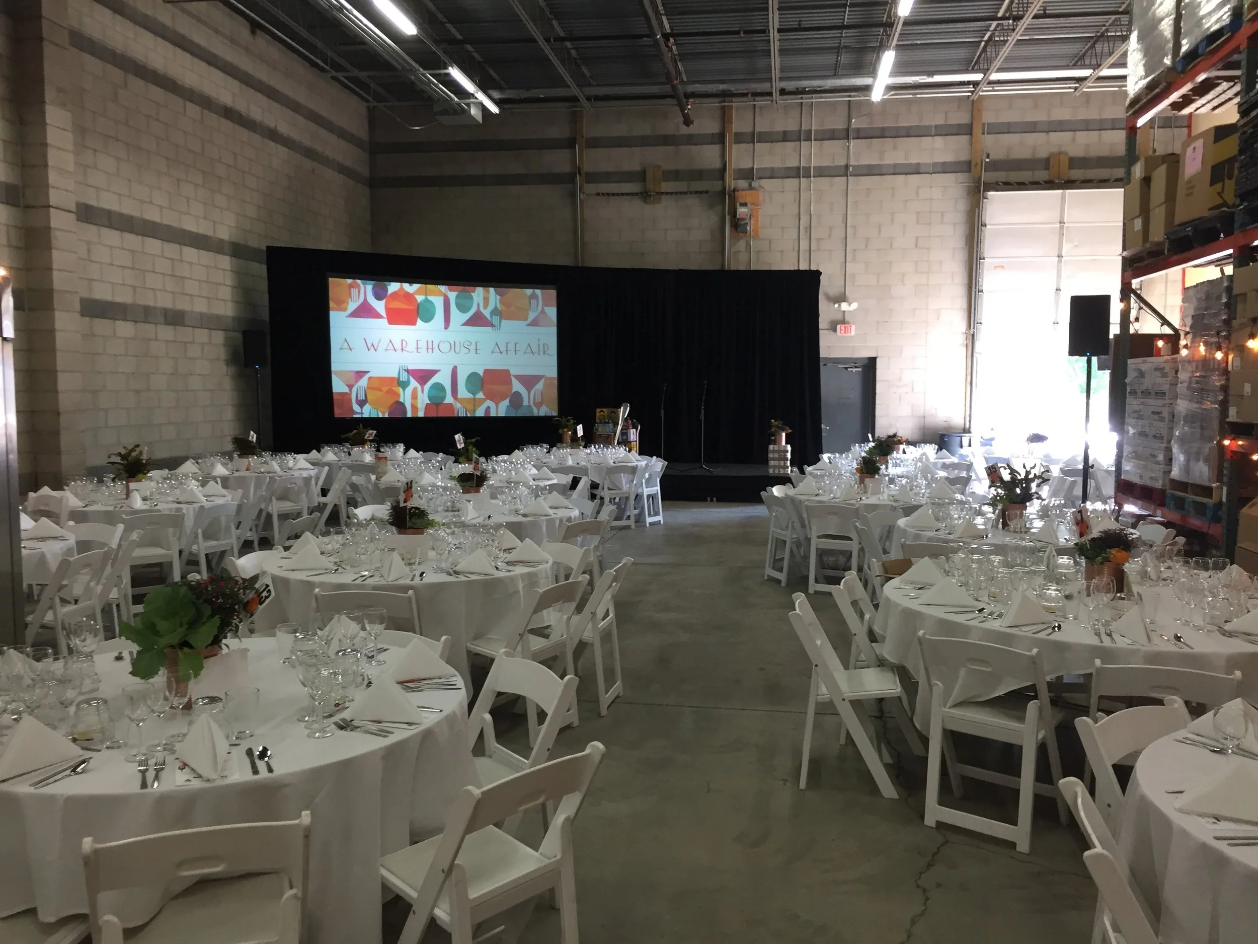Picture of AV for You equipment rental for Loaves and Fishes annual gala fundraiser