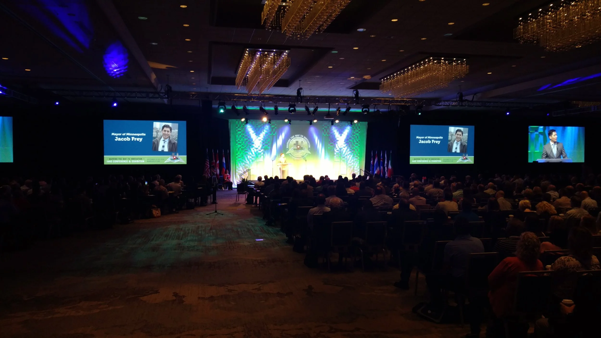 Picture of AV for You rental equipment at the Hilton Ballroom in Downtown Minneapolis