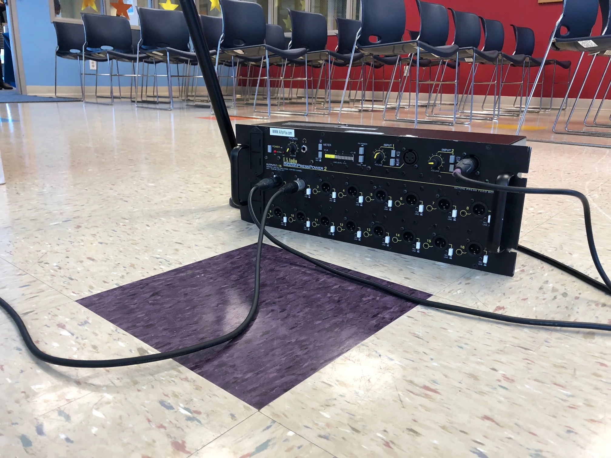Picture of AV for You Whirlwind PressPower 2 used at a press conference