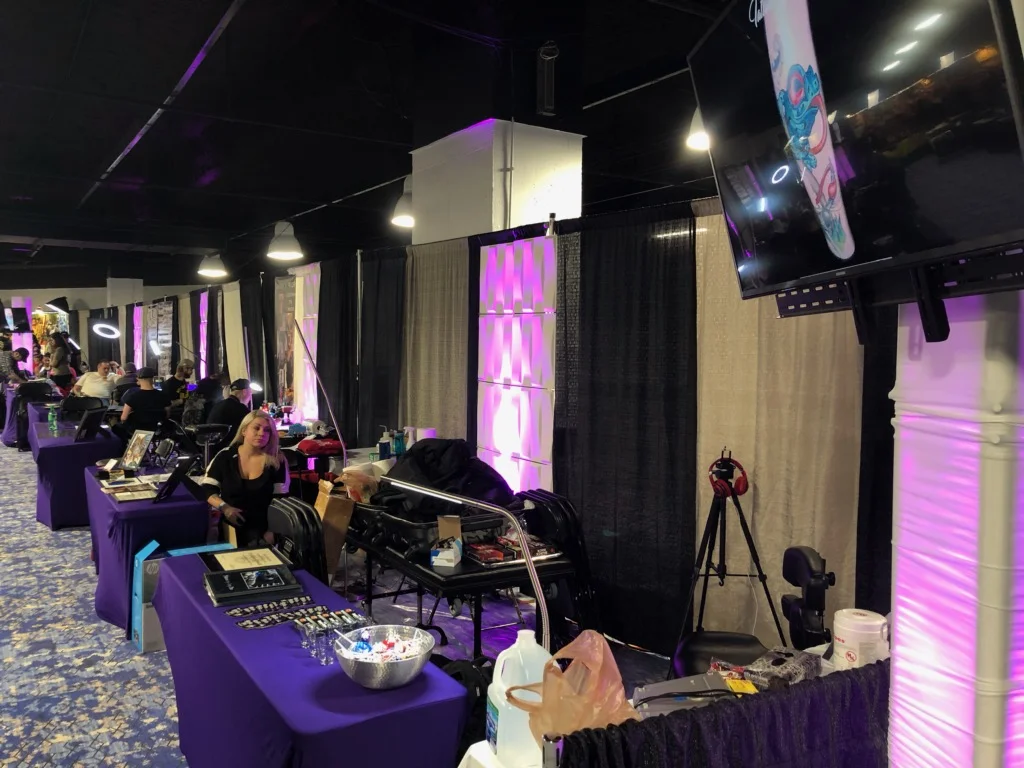 Picture of AV for You rental equipment at the Mpls Tattoo Arts Convention in the Hyatt Regency