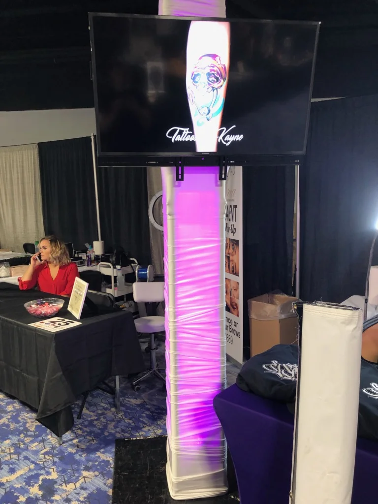 Picture of AV for You rental equipment at the Mpls Tattoo Arts Convention in the Hyatt Regency